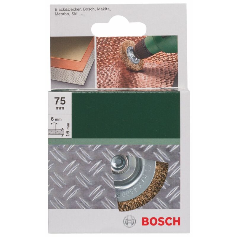 Spazzola A Disco Bosch 2609256526 - 6x8x50mm Per Trapani, Filo Ondulato Per Pulizia Metalli