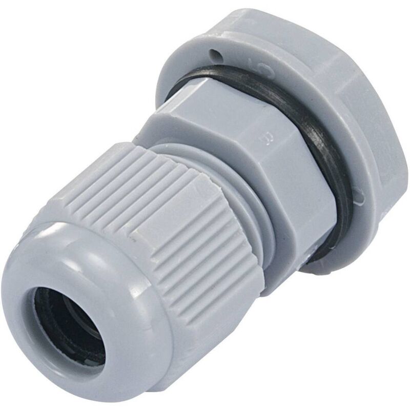 TRU COMPONENTS 1593008 Pressacavo filettato PG13.5 Poliammide  Grigio-Argento (RAL 7001) 1 pz.