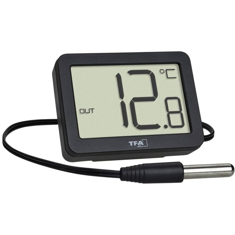 TFA Dostmann Digitales Innen-Außen-Thermometer Termometro Nero