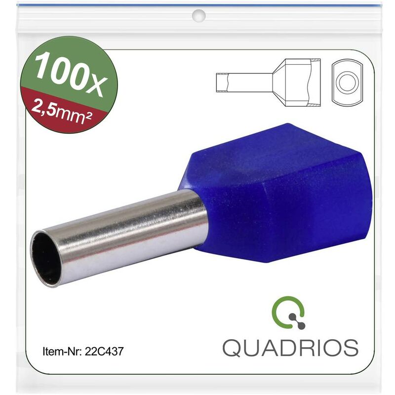 Quadrios 22C437 Capocorda doppio 2.5 mm² Parzialmente isolato