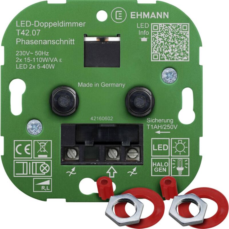 Ehmann 4260c0701 Dimmer da incasso Adatto per lampadina: Lampadina LED, Lampadina  ad incandescenza, Lampadina alogena B