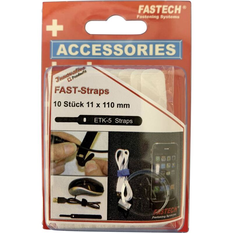 FASTECH® 800-010C Fascette a strappo per raggruppare Lato morbido e lato  rigido (L x L) 110 mm x 11 mm Bianco 10 pz.