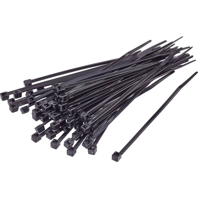 100 FASCETTE FASCETTA DI CABLEGGIO NYLON NERA BIANCA STRINGICAVI CAVO  STRINGENTI