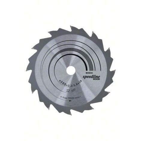 Bosch Accessories Standard for Wood Speed 2608640784 Lama circolare in metallo duro 160 x 16 x 2.4 mm Numero di denti: (1/3)