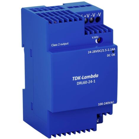TDK-Lambda DRL60-24-1 Alimentatore per guida DIN 24 V 2.5 A 60 W Contenuto 1 pz. (1/3)