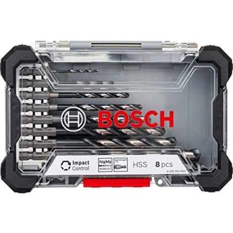 Set di 8 punte BOSCH HSS Impact Control - Metallo speciale - 2608577146