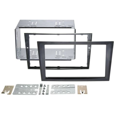 Audioproject A171 - Mascherina-2-DIN a 1 DIN universale per autoradio compatibile con: VW Golf 5 + 6 Touran Passat 3C Caddy EOS Skoda Octavia - nero