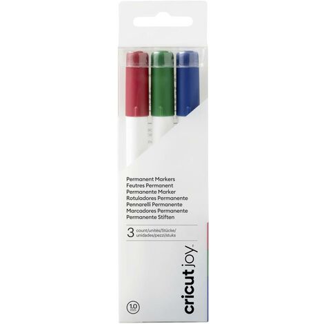 Cricut Joy Permanent Marker 3-Pack 1.0 Set di pennini Blu, Rosso, Verde