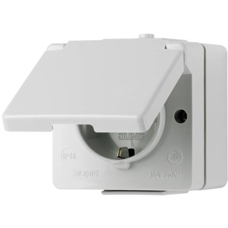 Jung | AS 5576 U | Presa SCHUKO ws 16A 250V con interruttore - Interruttore combinato / presa a muro AS 5576 U | Combinazione interruttore/presa