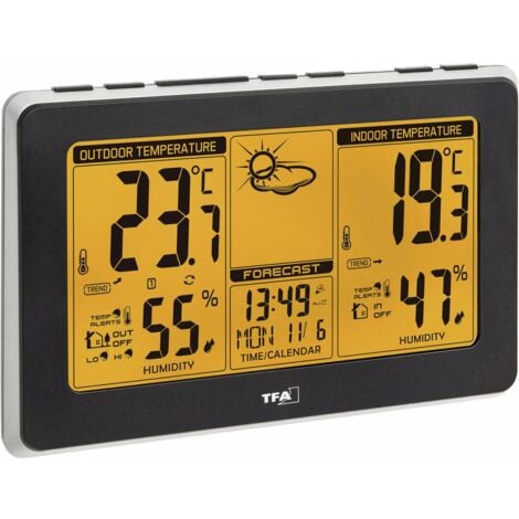 TFA Dostmann WEATHER PRO 35.1161.01 Stazione meteo digitale senza fili  Previsione per 12 - 24 ore Numero di sensori max