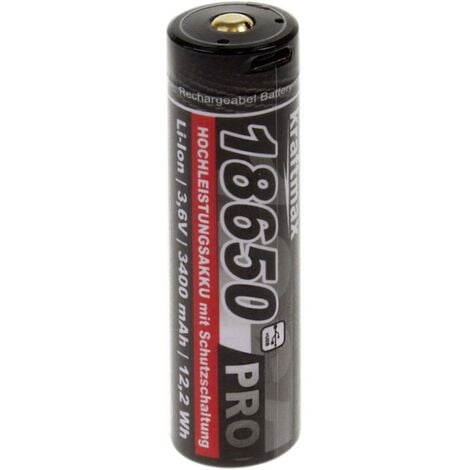 kraftmax Pro USB Batteria ricaricabile speciale 18650 Li-Ion 3.6 V 3400 mAh