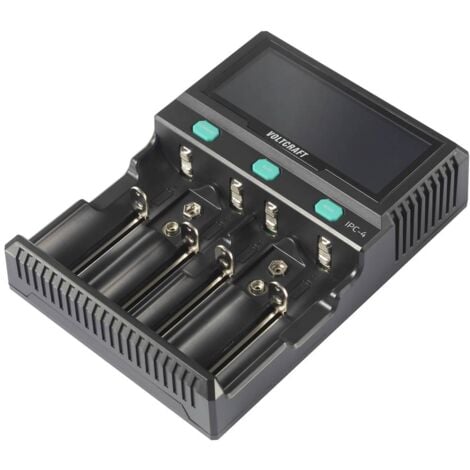 VOLTCRAFT IPC-4 Caricabatterie universale LiIon, LiFePO, NiMH, NiCd,  LiFePO4 A, Stilo (AA), Ministilo (AAA), Mini (AAAA