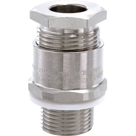 Wiska  50107570 Pressacavo filettato antiurto, con controdado, con guarnizione M20 Ottone nichelato Naturale 1 pz. (1/2)