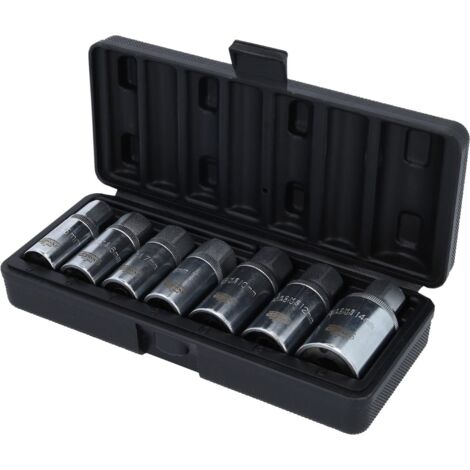 KS Tools 152.1101 1/2" Serie di Estrattori per Prigionieri, 7 Pezzi, Esecuzione a Rulli Eccentrici, per Filettatura Destra e Sinistra, in Astuccio in Plastica