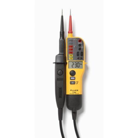 Fluke T130 Tester di tensione a due poli CAT III 690 V, CAT IV 600 V Acustico, LCD, LED, Vibrazione