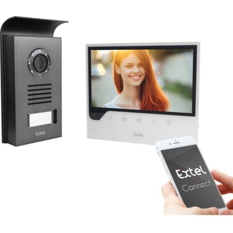 Extel 720308 Kit completo Video citofono IP WLAN, 2 fili Casa Monofamiliare Nero, Bianco