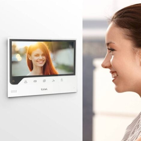 Extel 720308 Kit completo Video citofono IP WLAN, 2 fili Casa Monofamiliare Nero, Bianco