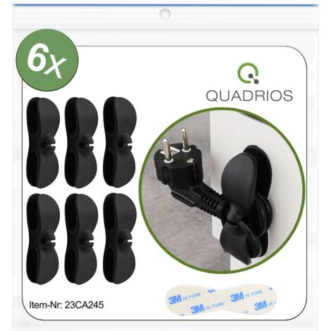Quadrios 23CA245 Supporto per cavi autoadesivo 23CA245 Nero 6 pz.