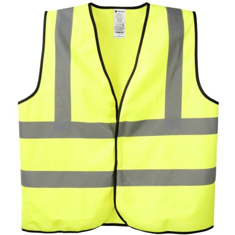 TOOLCRAFT TO-8699505 Giubbotto di sicurezza riflettente per impieghi generali Unisize Giallo Neon EN ISO 20471:2013 (1/3)