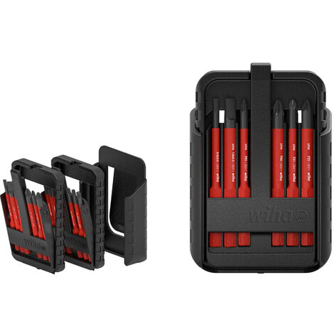Wiha Inserto set slimBit electric A taglio, Phillips, Pozidriv, positivo/negativo/Pozidriv, TORX® 12 pz. con supporto da cintura (43162)