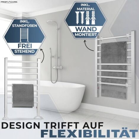 Portasciugamani Da Terra STYLE Con 2 Barre A L, Metallo Cromato, Base Stabile – 81 Cm Di Altezza, Perfetto Per Bagno O Camera