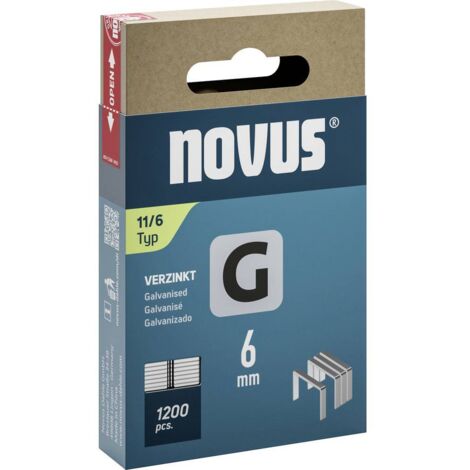 Novus Tools 042-0795 Graffette filo piatto tipo 11 1200 pz. Dimensioni (L x L) 6 mm x 10.6 mm (1/2)