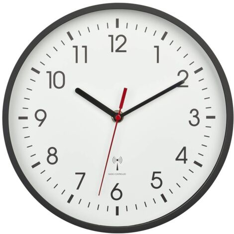 TFA Dostmann Orologio Da Parete Radiocontrollato 60.3544.01 – Silenzioso, Vetro, Acciaio Inox, Lancetta Rossa - 6