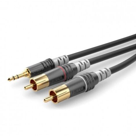 Sommer Cable HBA-3SC2-0600 Jack / RCA Audio Cavo [2x Spina RCA - 1x Spina jack da 3.5 mm] 6.00 m Nero
