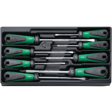 Stahlwille 4892 SATZ DRALL-SCHRAUBENDREHER M. DREIKOMPONENTENGRIFF Kit cacciaviti (1/2)