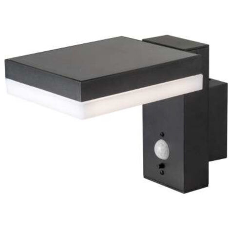 V-TAC Lampada LED 5.5W Pannello Solare e Sensore PIR Corpo Nero Bianco Caldo IP44