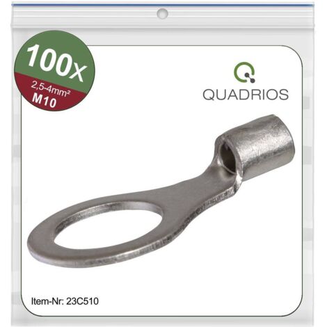 SeKi, 25 capicorda ad anello, 1,5 – 2,5 mm², M12, non isolati, per conduttori a fili multipli, capicorda pressato in rame stagnato