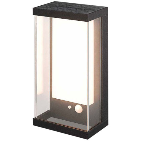 V-TAC VT-1193 Lampada LED solare da parete pannello fotovoltaico e Sensore PIR 1W Colore Nero 3000K IP54 - 23032