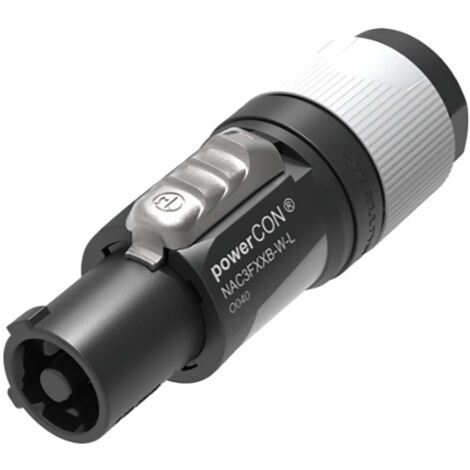 Neutrik NAC3FXXB-W-L Connettore di alimentazione powerCON Presa dritta Tot poli: 2 + PE 16 A Grigio 1 pz. (1/3)