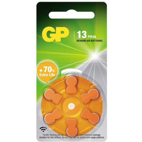 GP Batteria non ricaricabile per apparecchio acustico ZA 13 1.4 V 6 pz. Zinco-aria PR48 (1/2)
