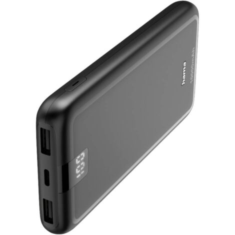 Hama Power bank 10000 mAh Ricarica rapida LiPo Antracite