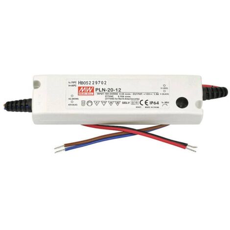 Mean Well PLN-20-24 Driver per LED, Trasformatore per LED Tensione costante, Corrente costante 19 W 0.8 A 18 - 24 V/DC