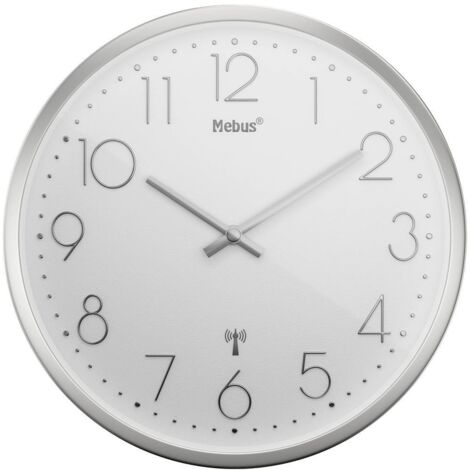 Mebus 19776 Radiocontrollato Orologio da parete 25 cm x 4 cm Argento