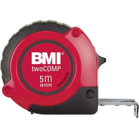 Un Nastro Tasca Metro, Bianco / Nero / Rosso, Twocomp 5Mx19Mm Bmi