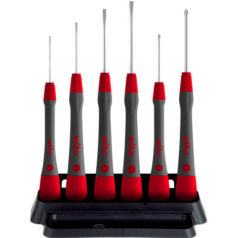 Wiha Set di giravite di precisione PicoFinish® A taglio, Phillips 7 pz. con supporto (42990)
