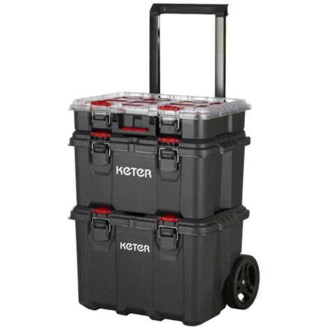 Keter Stack & Roll sistema di stoccaggio attrezzi nero