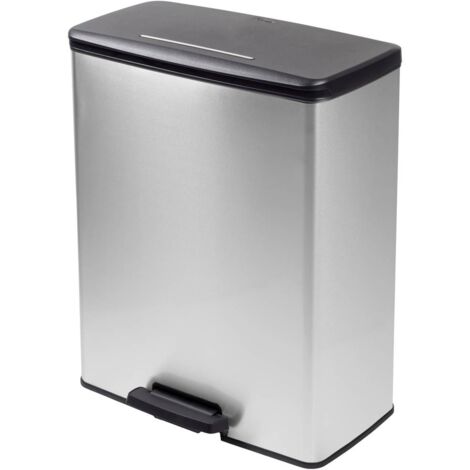 Curver Deco bin slim 254610 Bidone della spazzatura 65 l (L x A x P) 480 x 615 x 280 mm Argento, Nero 1 pz. (1/5)
