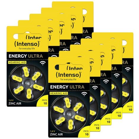 Intenso Batteria non ricaricabile per apparecchio acustico PR70-10 1.45 V 60 pz. 86 mAh Zinco-aria 7504416MP