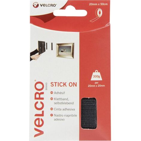 VELCRO® VEL-EC60225 Nastro a strappo da incollare Lato morbido e lato rigido (L x L) 500 mm x 20 mm Nero 0.5 m