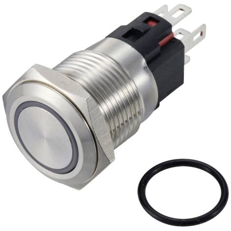 Interruttore A Pulsante Momento – 250V 3A, Foro 20mm, Plastica Bianca/Nera, Per Porte E Circuiti