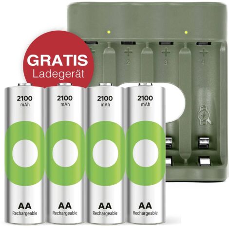 GP Aktion Gratis Ladegerät USB-Modell Ladegerät GP B441 inkl. 4x AA-Akku Batteria ricaricabile Stilo (AA) NiMH 2100 m