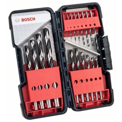 Bosch Accessories 2608577350 HSS Kit punte a spirale da metallo 18 parti DIN 338 Alberino cilindrico 1 KIT