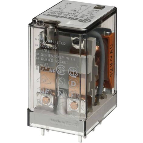 Finder 60.12.9.024.0074 Rel&egrave; Ad Innesto 24 V/DC 10 A 2 Scambi 1 Pz