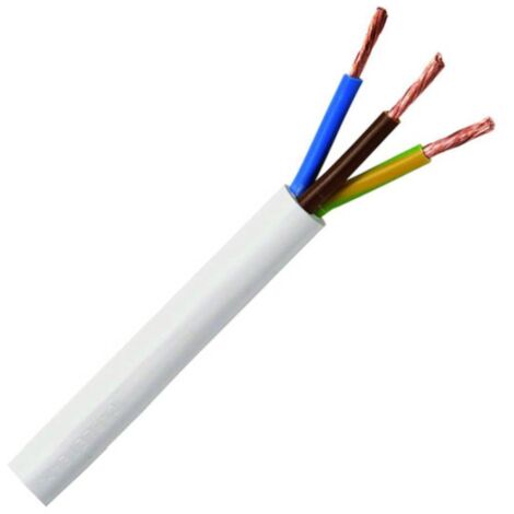 VMVL kabel (H05VV-F) 3G2,5 mm2 wit (Eca) (Ring 100 mtr