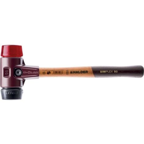 Schonhammer SIMPLEX L.350mm testa Ø 50mm medio/duro HO gomma/ plastica rossa