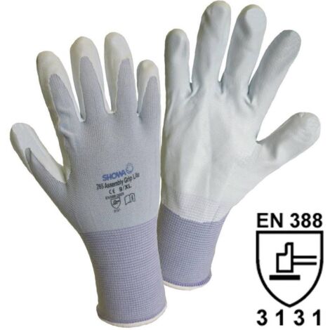 12 Paia Guanti Da Lavoro Nitras 03400 Giallo Nitrile EN 388 Cat. II - Taglia 10, Antiscivolo, Flessibili